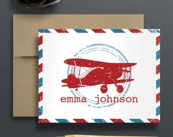Childrens Airplane Stationary Set: Aviation Thank You Notecards | AIRMAIL