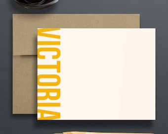 Modern Flat Notecards: Personalized, Stylish Custom Stationery Sets | BOLD CUTOFF