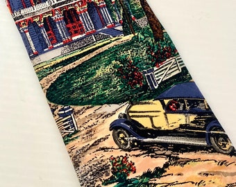 Novelty WINSDOR Neck Tie "American Dream House - Silk - USA  - Measures 58in.