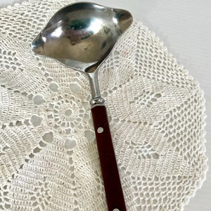 Vintage Mid century Gravy Ladle -Wood/Stainless Steel - kitchen Utensil-Kitchen Gadget - Measures  7in. Long