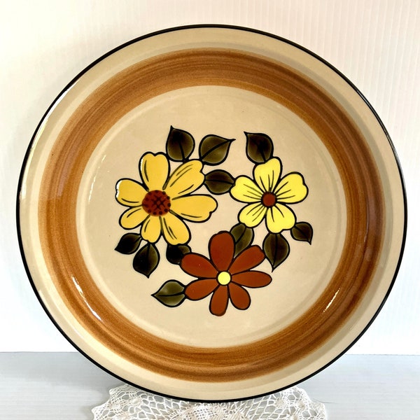 Vintage Large Platter "FASHION MANOR"  "Daisy Vale" Stoneware - Japan - 12.25in Diameter Boho Daisy's