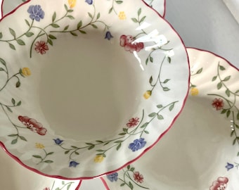 Vintage (Set of 4) Johnson Brothers "Summer Chintz"  Square Bowls - England  Diameter Measures 6in. - Dinnerware