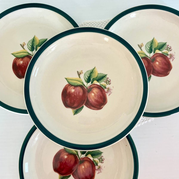 Vintage (Set of 5) "CASUALS" China Pearl Apple Plates -Salad, Snack, Dessert - Diameter Measures 7 3/8in.