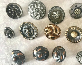 Lot of 16 Antique Metal Buttons
