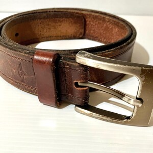 Dockers 90s Blue Vintage Genuine Leather Gold Studded Shell Belt Size Small/Med Dockers Vintage Belt - Etsy main image 4