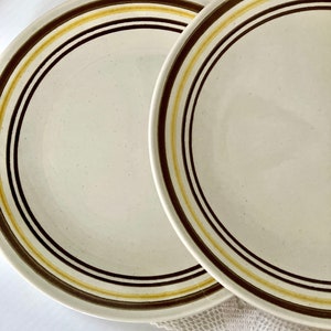 Mid-Century (Set x4) TAYLOR IRONSTONE - ITALIANO Dinner Plates - Striped Border - Diameter 10.25in.