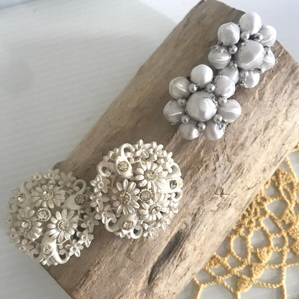 Floral Clip Earrings Etsy