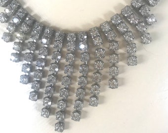 Vintage Rhinestone Tiered Adjustable Necklace