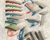 Lot of 16 Vintage Metal Cracker Jack Toys