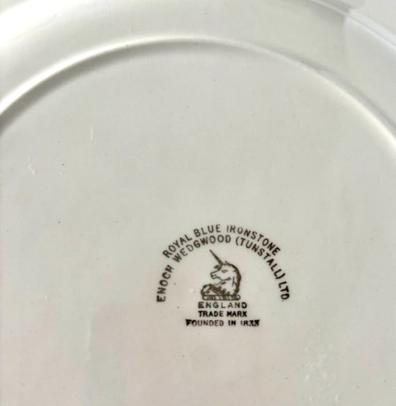 Vintage Enoch Wedgewood 10in Dinner Plates (set of 4) - Royal Blue