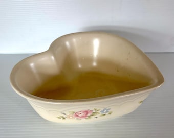 Vintage Pfaltzgraff Tea Rose Heart Bowl: USA Kitchenware
