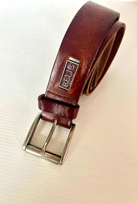 Vintage Relic Brown Leather Two Prong Belt Removable Buckle M Rustic Western Buy Western Double Prong Belt Dark Brown Genuine Leather 1 1  main image 4