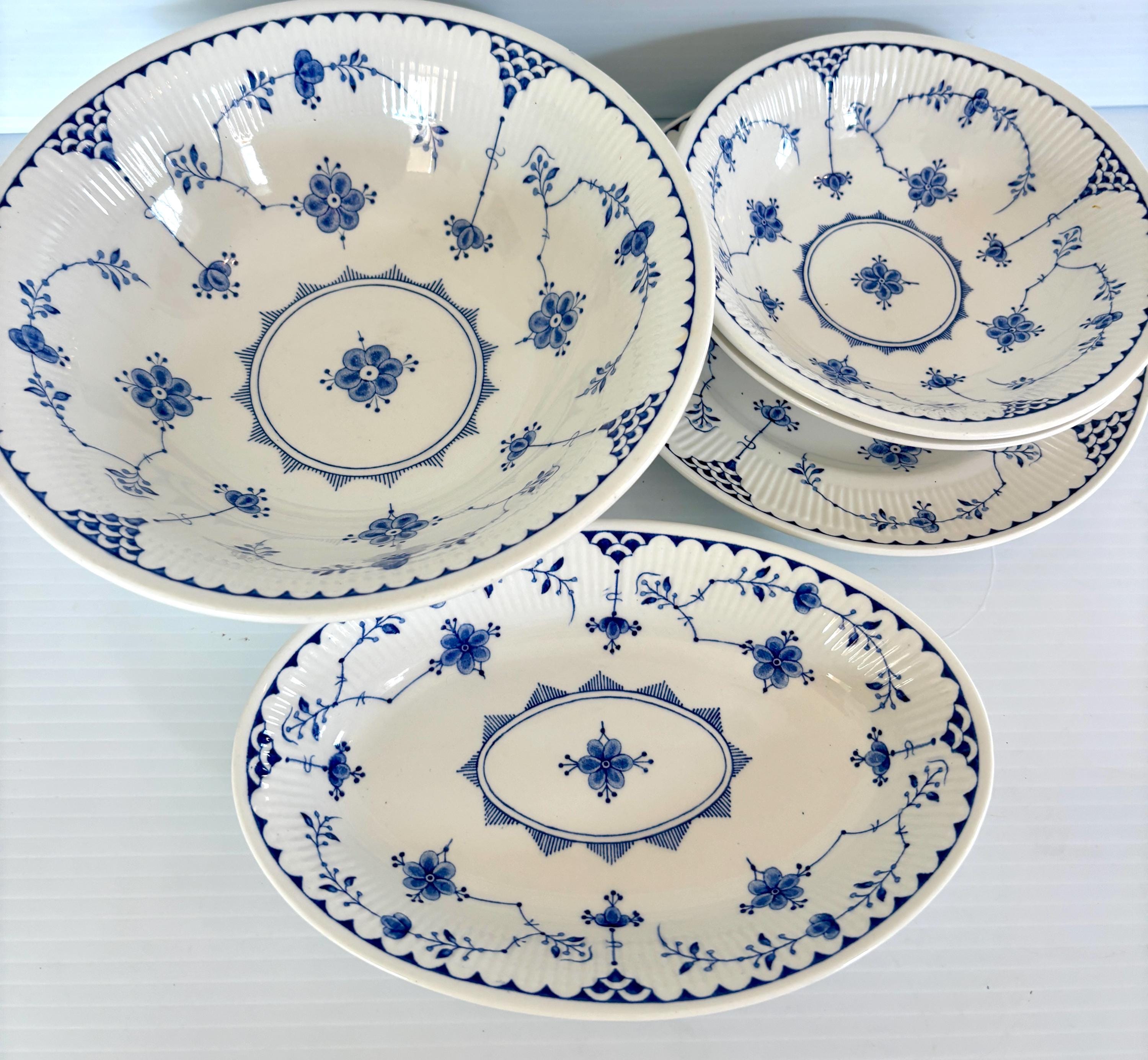 Furnivals Blue Denmark Salad Plates - Etsy