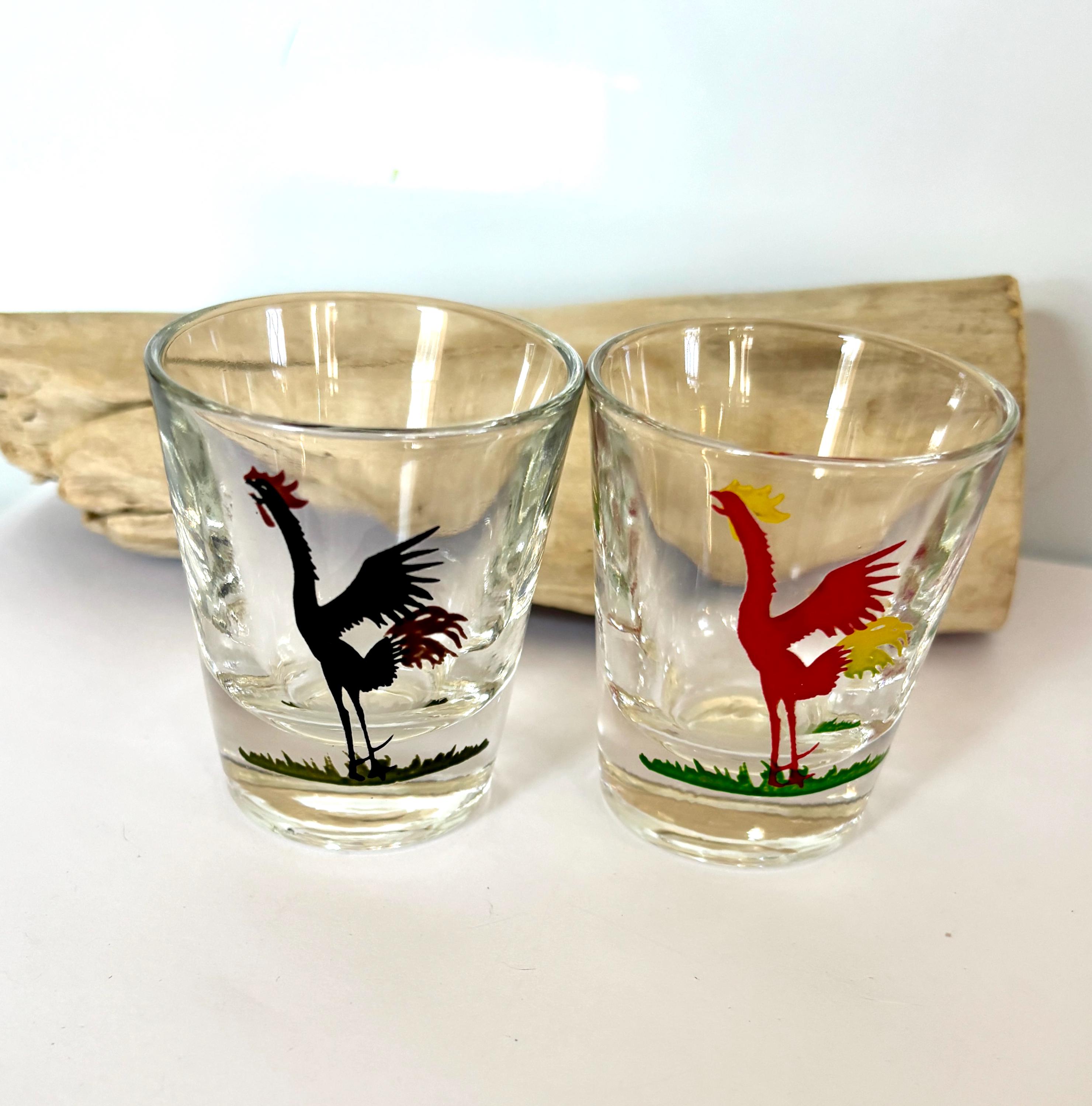 1950s Rooster Drinking Glasses - Etsy