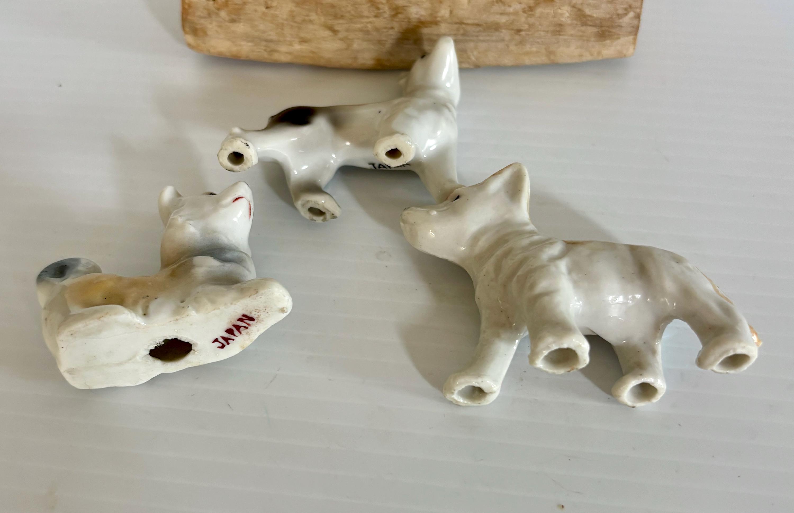 Vintage Miniature Porcelain Dogs - Set of 3 - Japan - Bone China