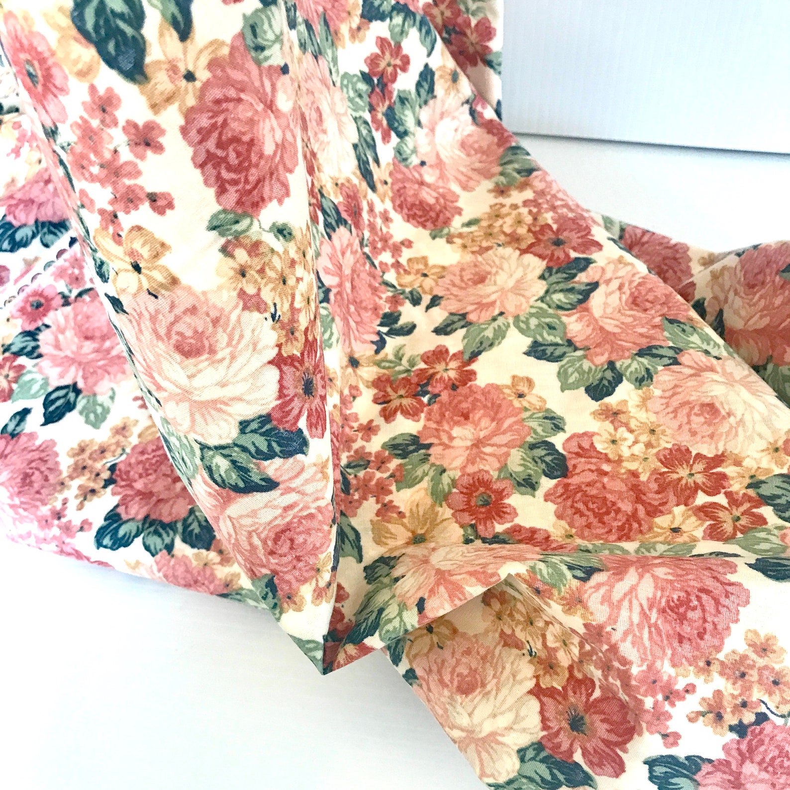 Vintage Floral Fabric Original Screen Print Design by Richloom Etsy