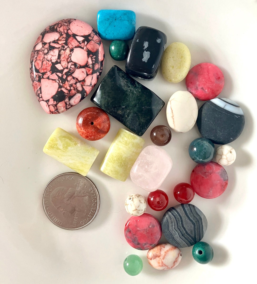 Mixed Lot of 25 Loose Semiprecious Stones Variety of Colors Etsy