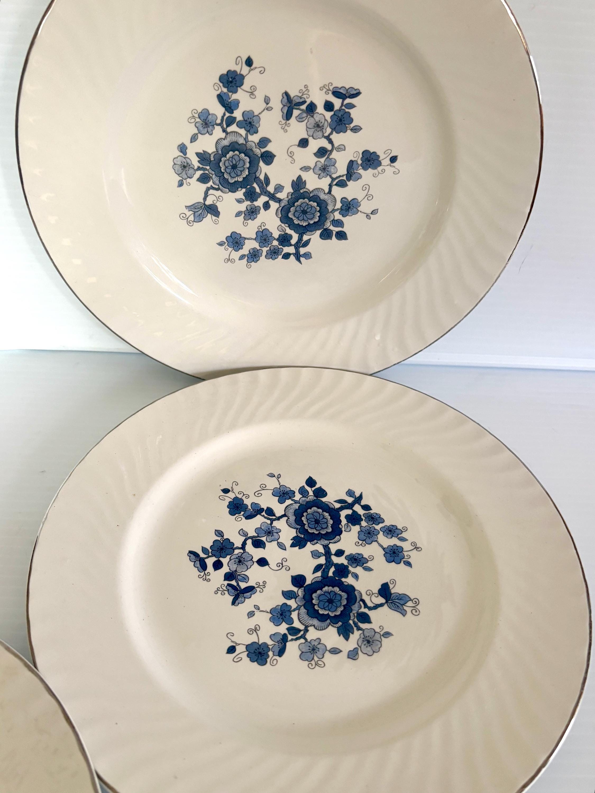 Vintage Enoch Wedgewood 10in Dinner Plates (set of 4) - Royal Blue