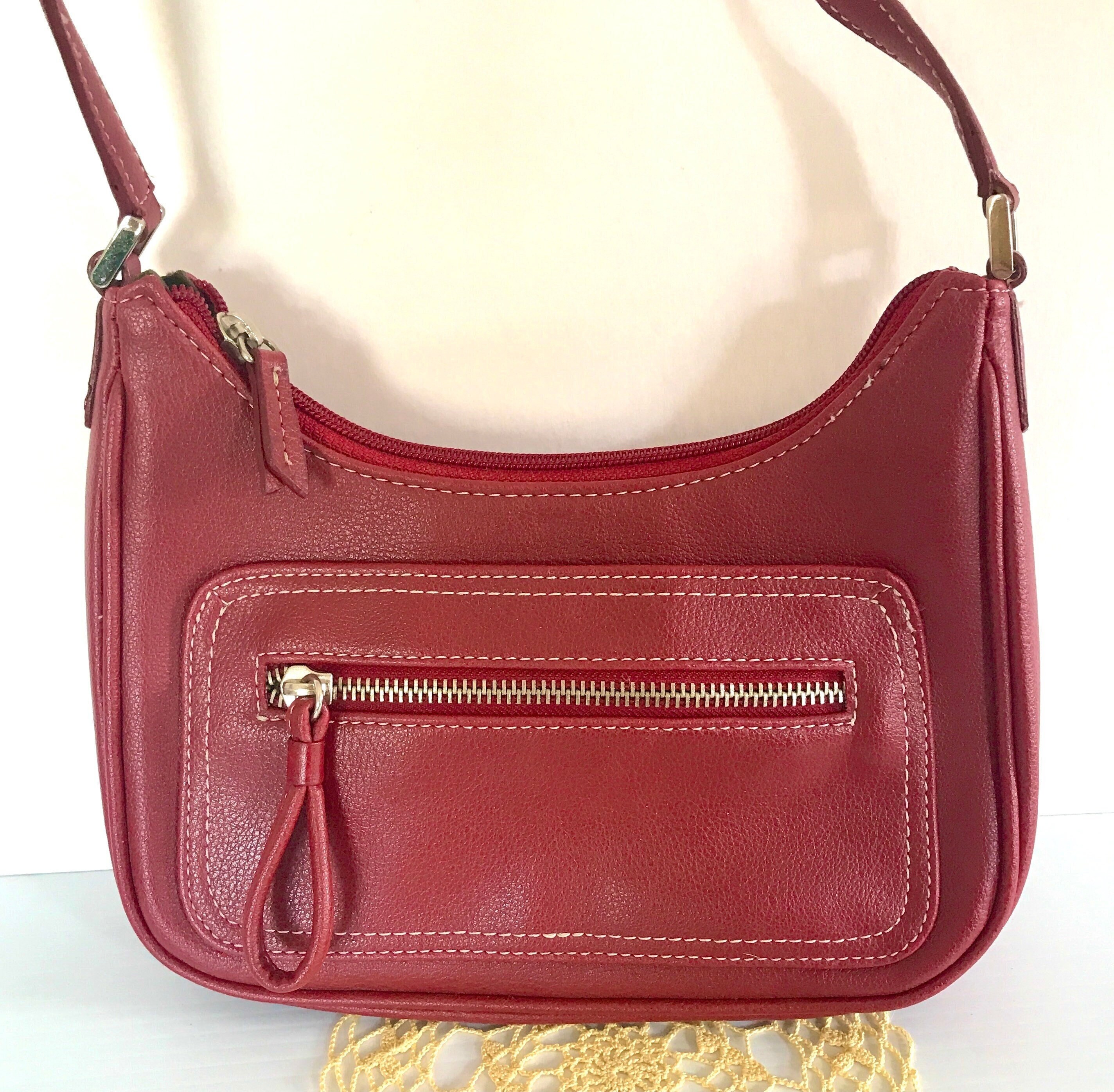 Vintage Liz Claiborne Accessories Dark Red Purse 9in Wide X - Etsy