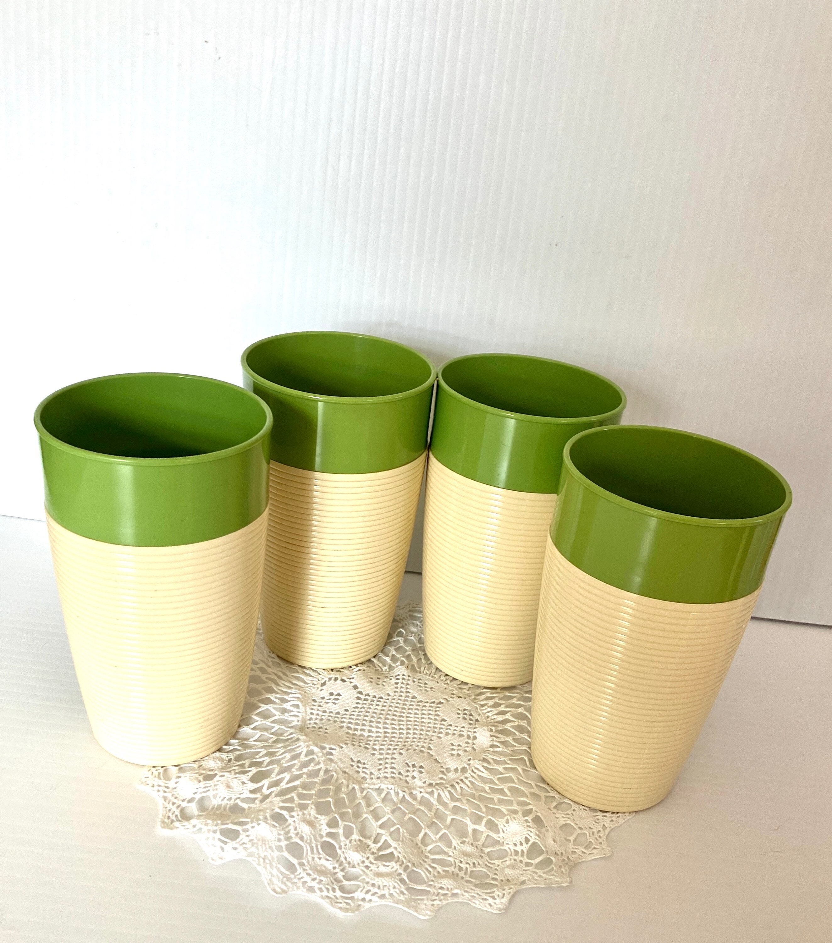 Set of 3 Vintage Thermo-serv Lipton Iced Tea 12 Oz. Tumblers Hot/cold Insulated  Cups 
