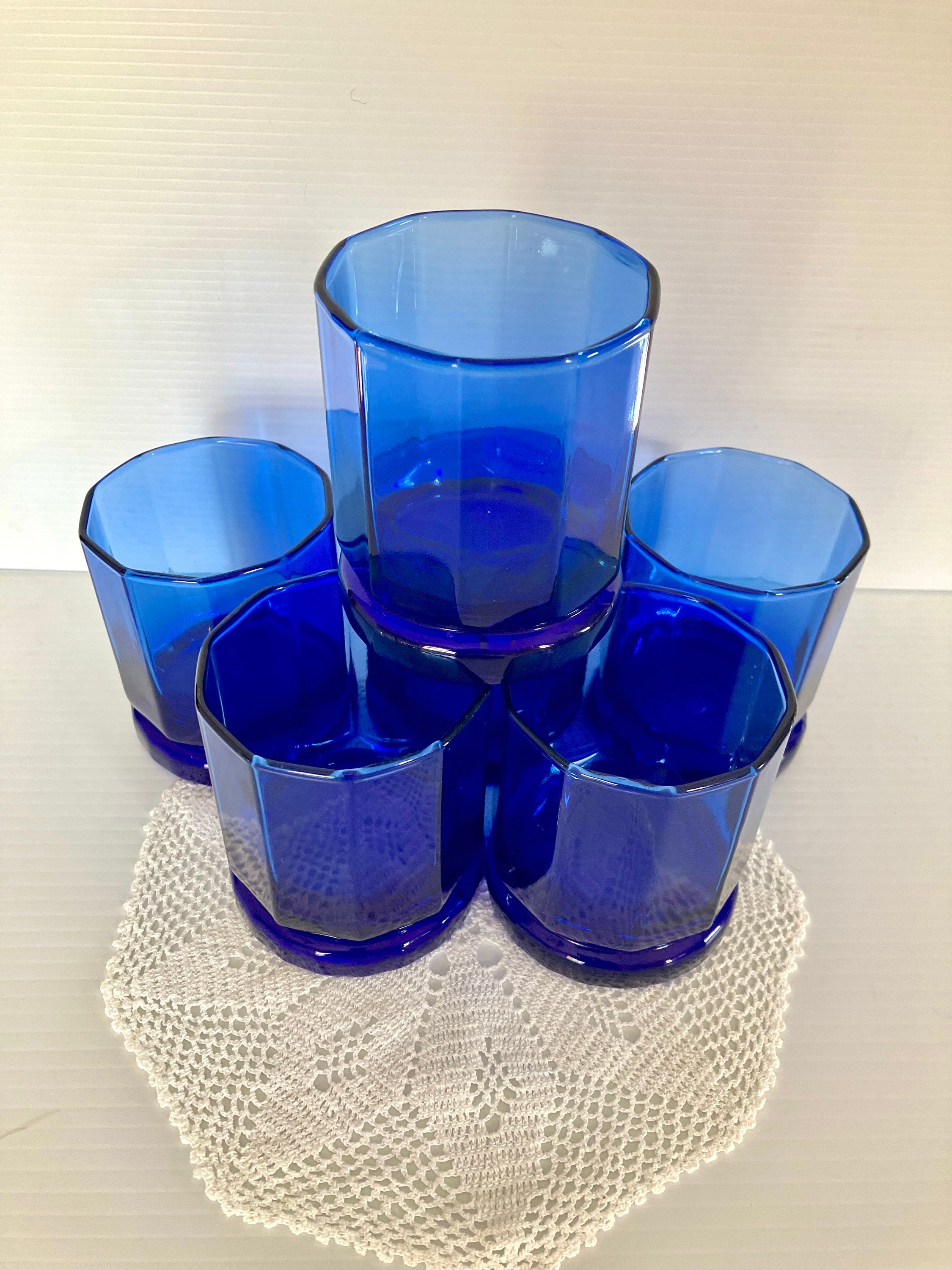 Vintage Anchor Hocking Cobalt Blue Essex Tumblers (set of 6
