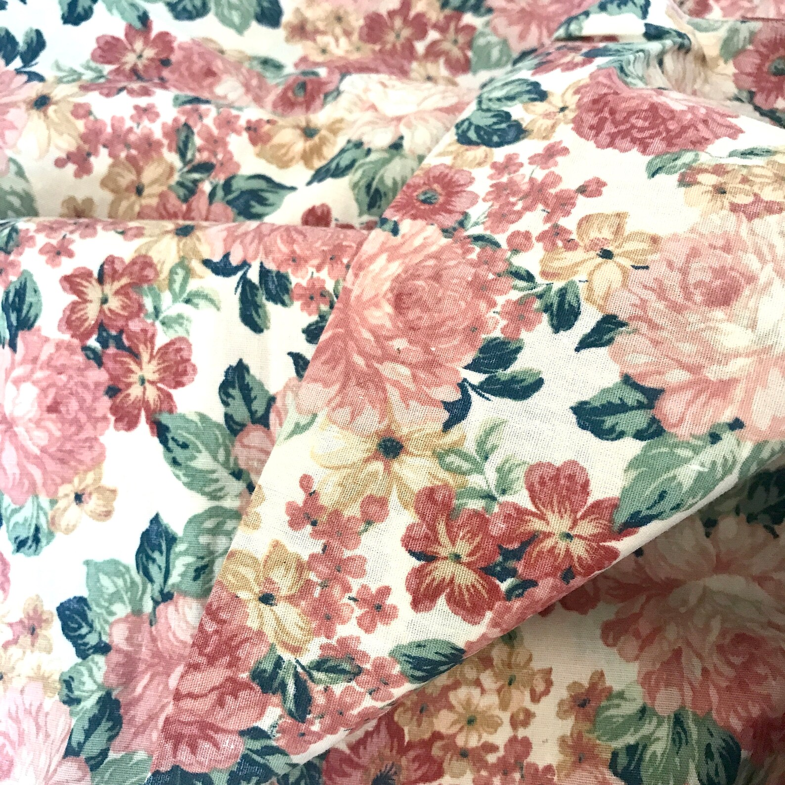 Vintage Floral Fabric Original Screen Print Design by Richloom Etsy