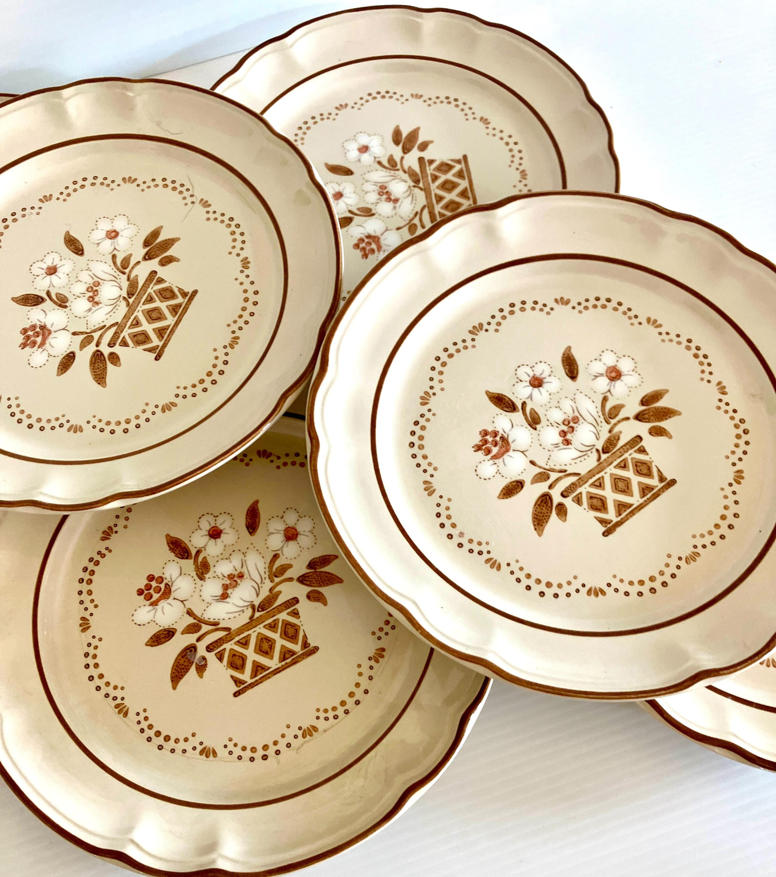 Vintage Mayblossom Stoneware Salad Plates (set of 3)