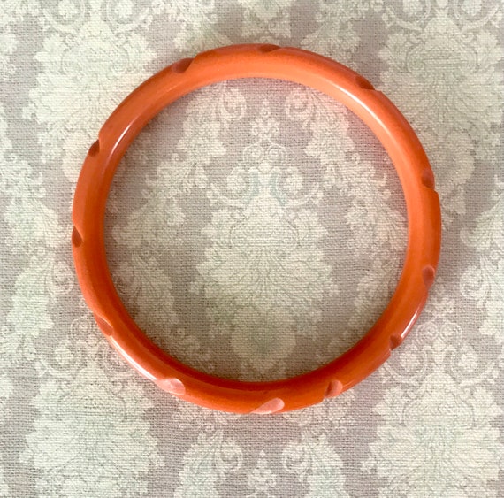 Set of 3 Bakelite Bracelets- Red and Orange - image 3