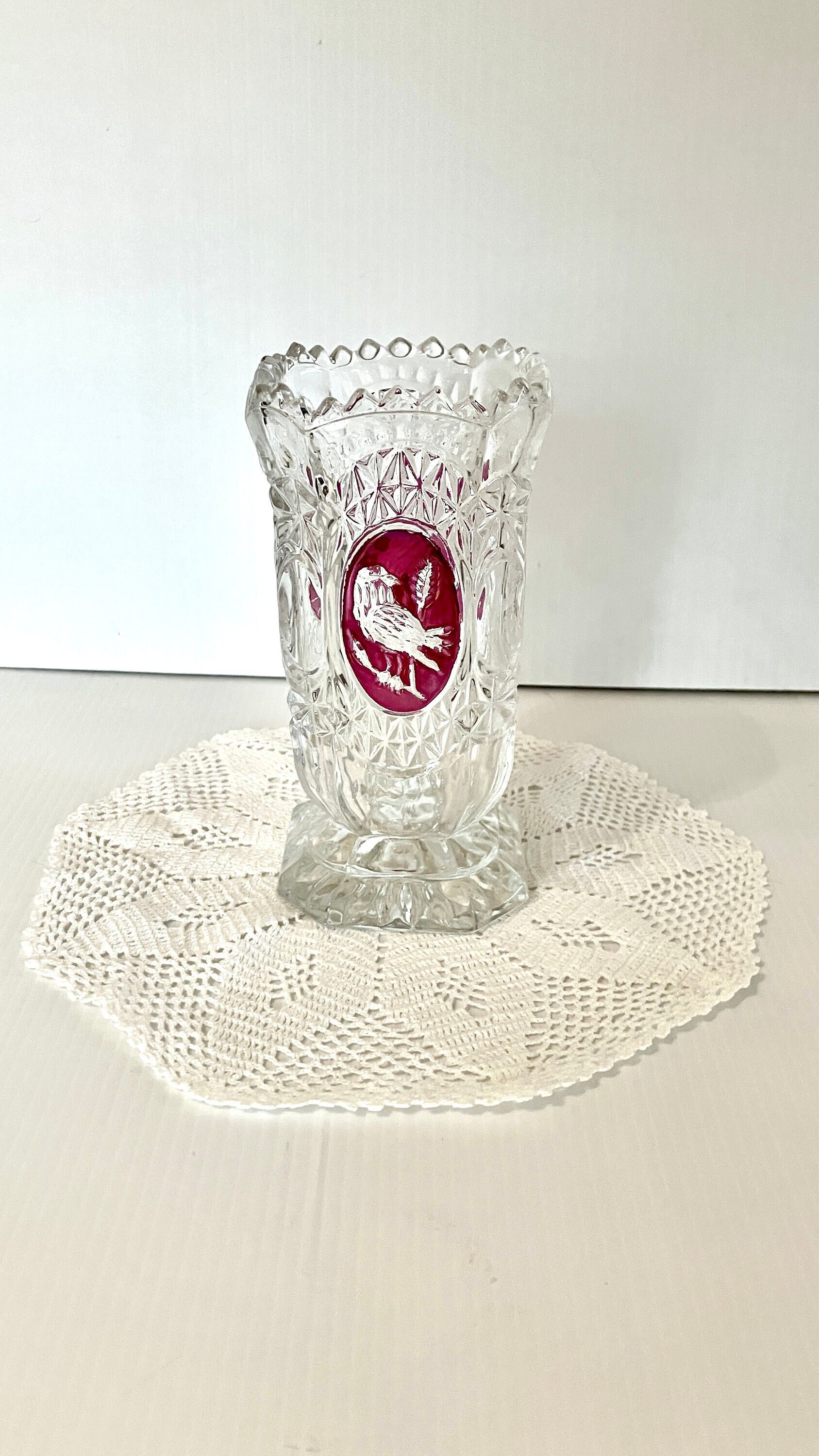Hofbauer German Red Bird Crystal - Etsy