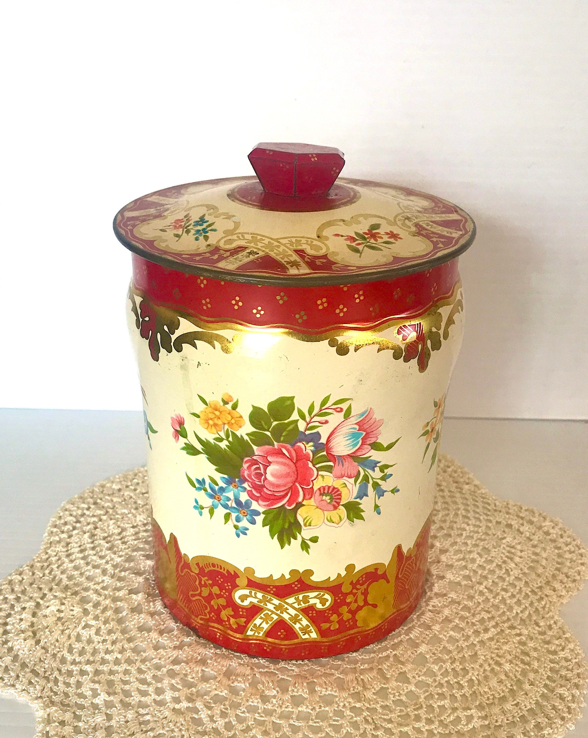 Vintage Floral Tin George W. Horner & Co. - Made in England - Etsy