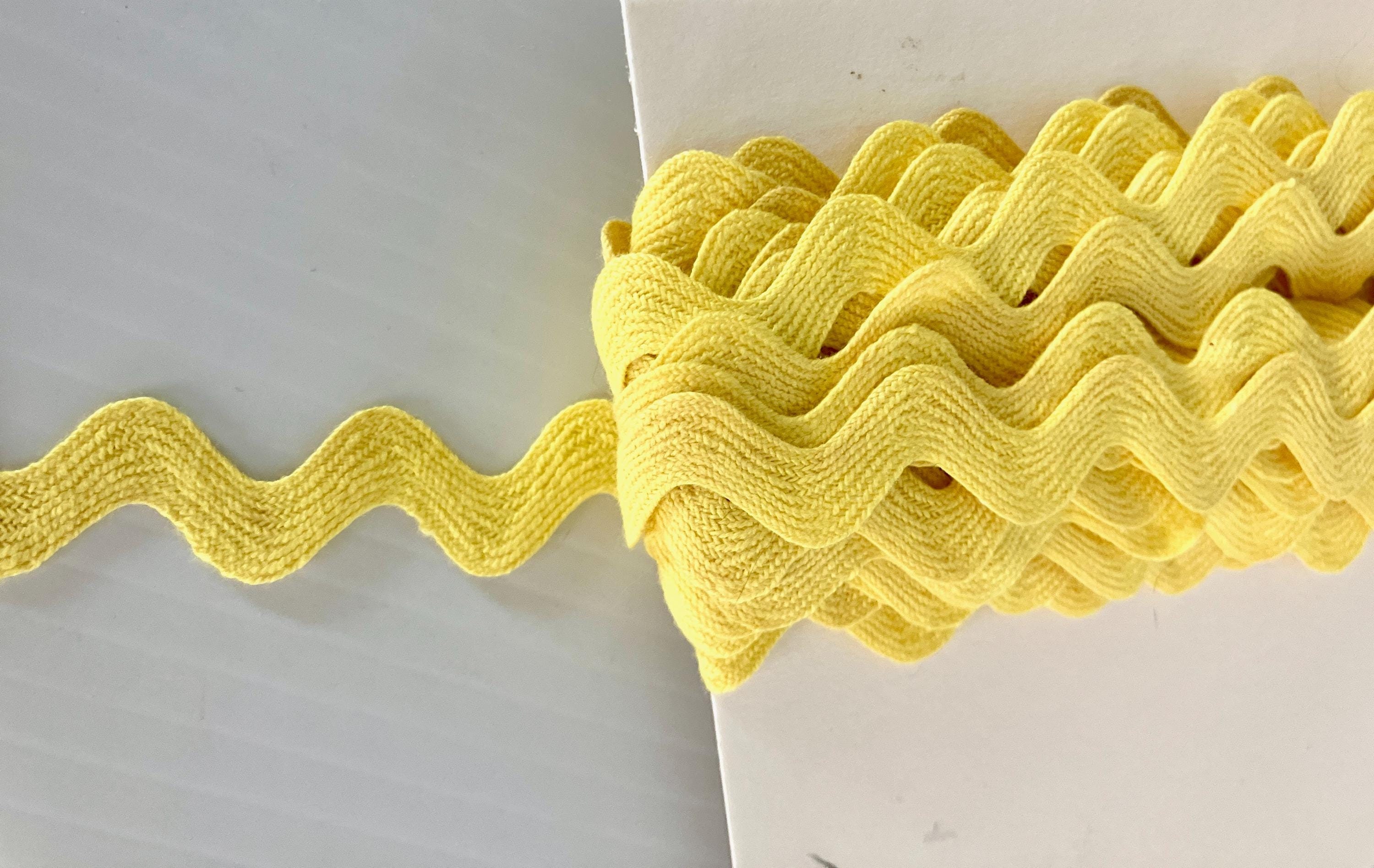 Vintage Bright Large Yellow Rick Rack Zig Zag Trim - 8 Yards