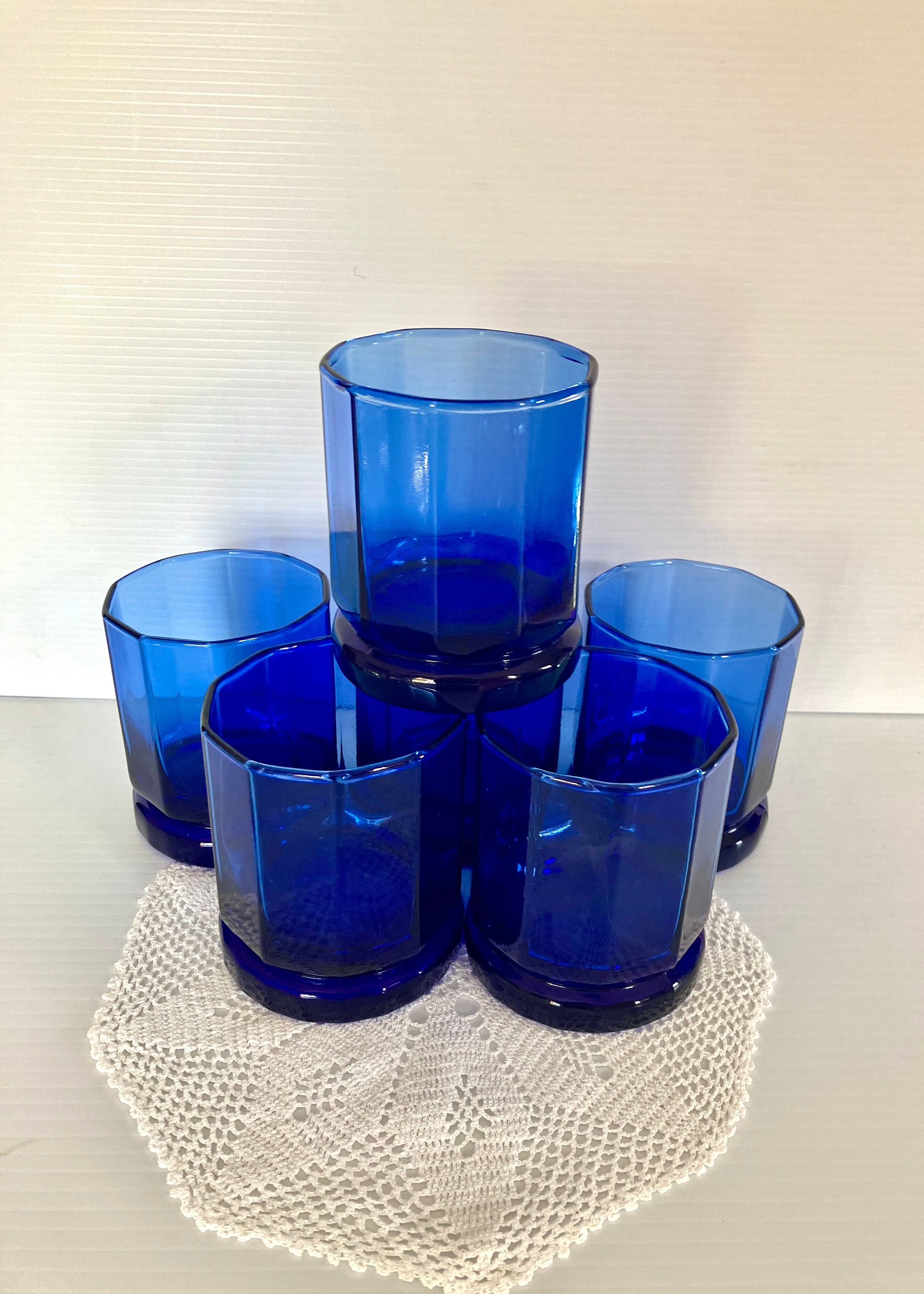 食器 Vintage Anchor Hocking Cobalt Blue set Anchor Hocking Cobalt Blue Mixing Bowl Set (2) - Etsy