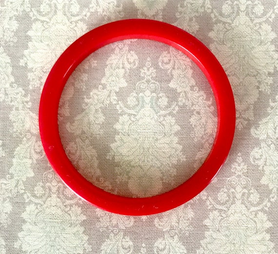 Set of 3 Bakelite Bracelets- Red and Orange - image 2