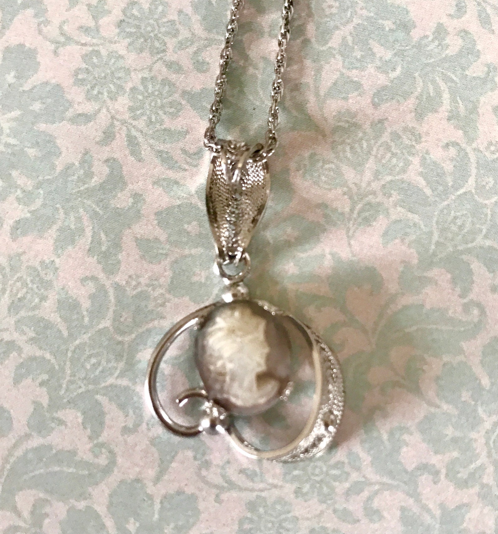 Vintage Sorrento Filigree Cameo Sterling Silver Necklace | Etsy