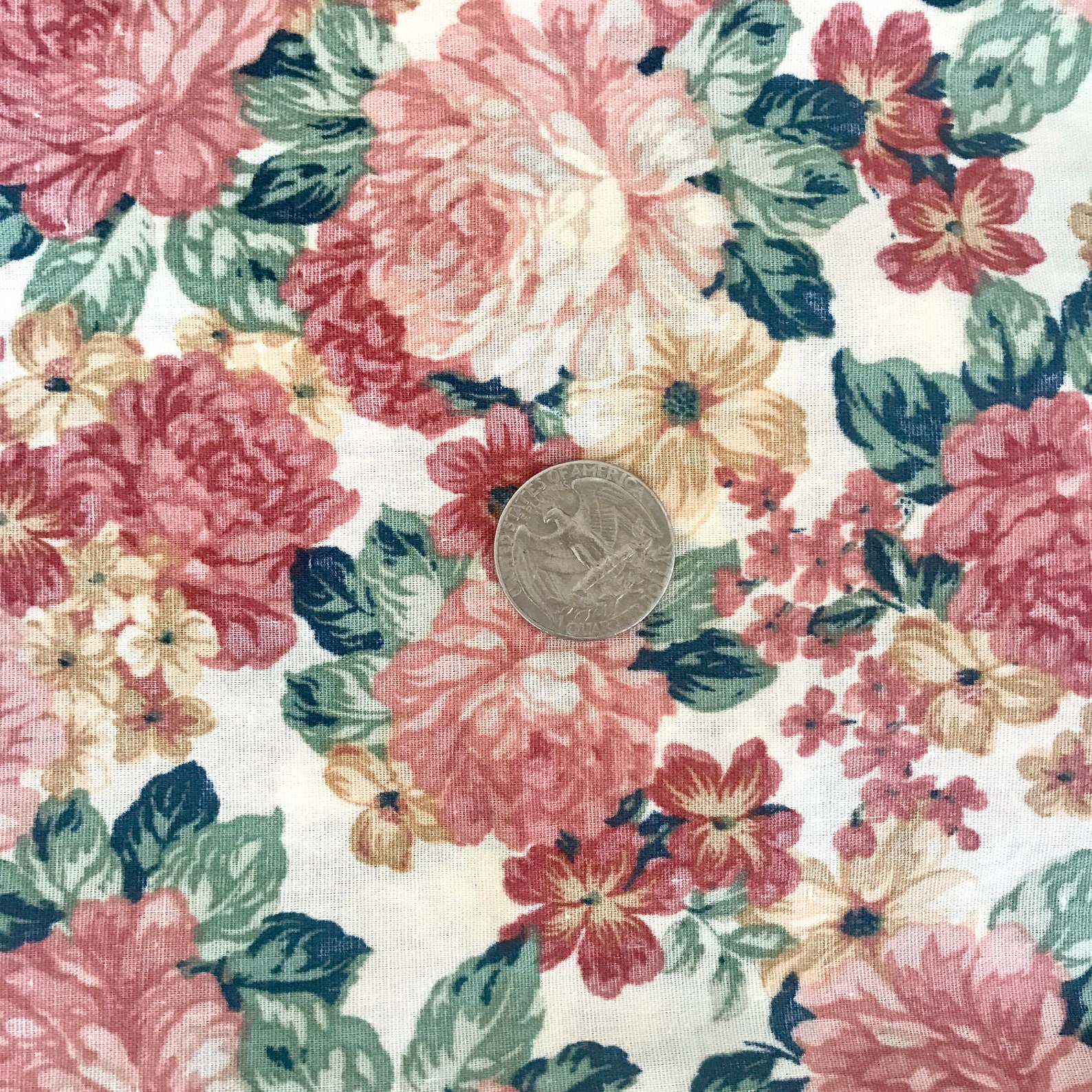 Vintage Floral Fabric Original Screen Print Design by Richloom Etsy