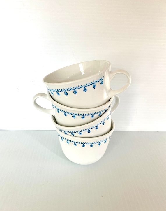 Vintage Corelle Snowflake Coffee Cups (set of 4)