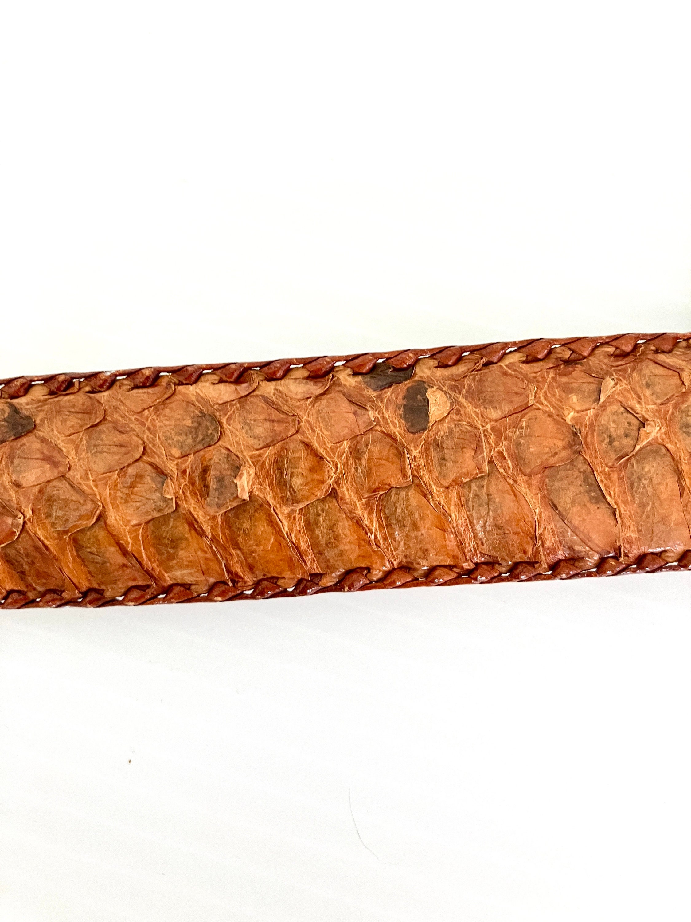 Melamed  snake print wide vintage brown Leather belt size large il_fullxfull.5775582761_gy2a.jpg main image 3