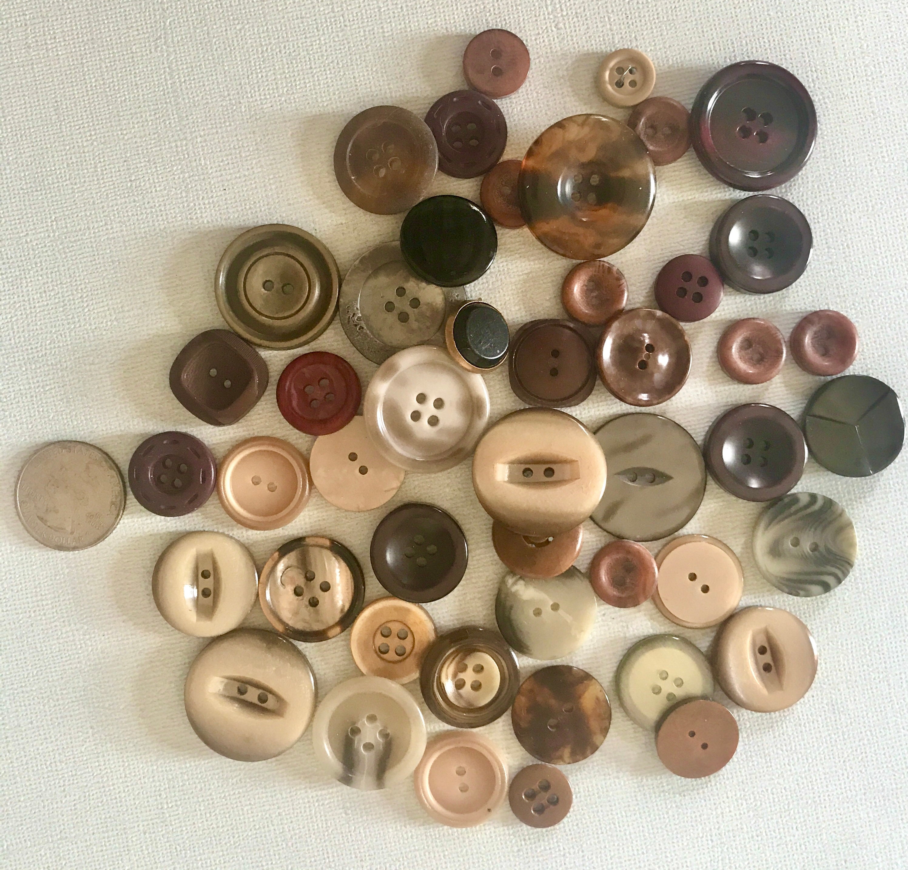 A Lot of 47 Vintage Plastic Buttons EarthTones Etsy