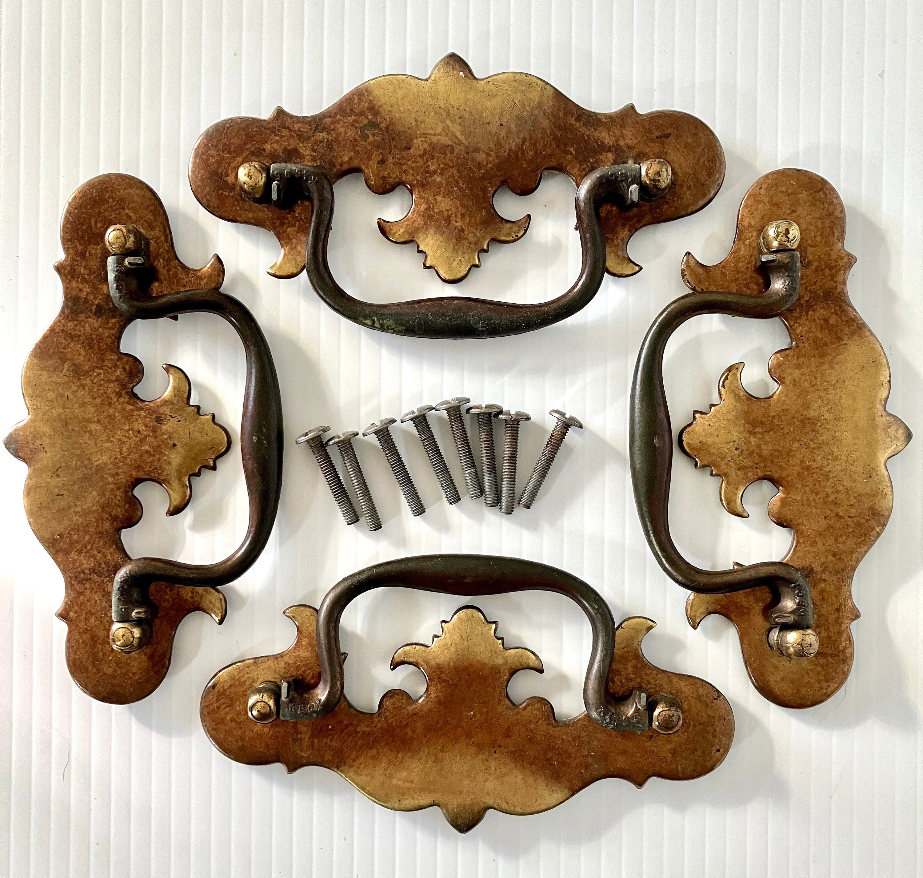Vintage KBC Brass Chippendale Style Drawer Pulls Knocker Etsy