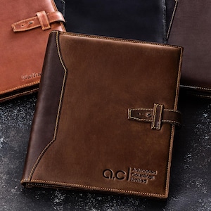 Portafoglio portadocumenti in pelle di lusso / Portadocumenti personalizzato per studenti e aziende / Regalo di Natale per uomini e donne di Mureli immagine 1