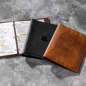 Handmade Personalised Genuine Leather Portfolio, Leather 3 Ring Binder –  AcexLeather