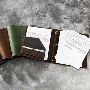 Leather Binder 3-Ring 4 colors | corporate gifts | business gifts | office gifts | Leather Portfolio | 8.5 x 11 | A4 size | refill paper