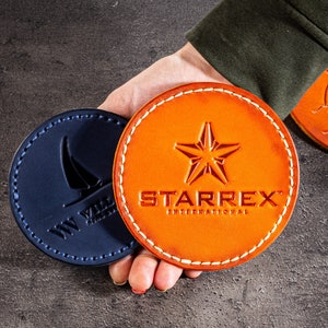 personalized leather coasters with your logo