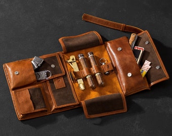 cigars travel case | cigars carry case | Cigar bag pouch + your Personalized patch