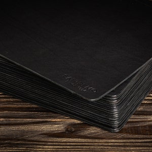 Black Leather Placemats Set of 4 or 6 or8 Large 4mm Thick Dining Table Mats 46x34cm Modern Non Slip Tableware for Restaurant Conference Gift image 5