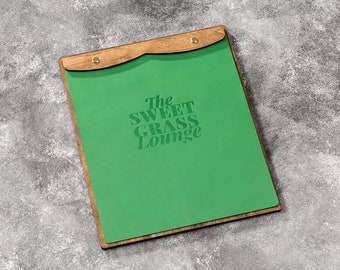 木製メニューボード（レザーカバー付き） | レストランメニュー