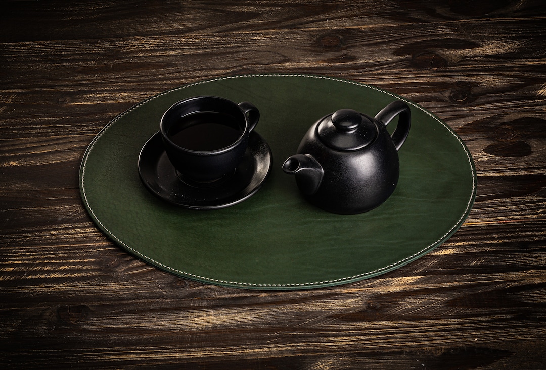 Leren placemats voor ronde eettafel salontafel eettafel Etsy Nederland