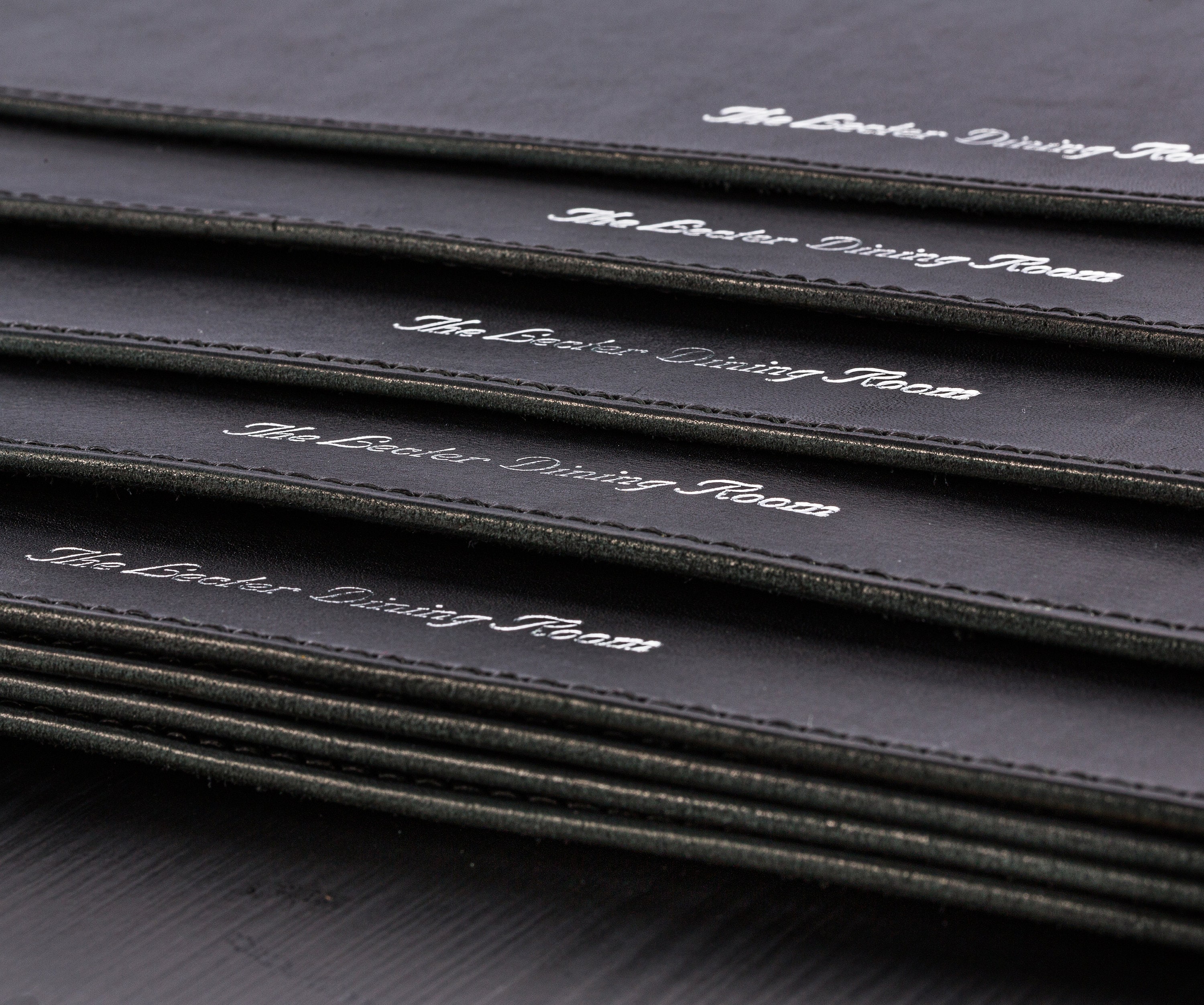 Set of Black Leather Placemats Nightstand Cover Wedding Gift Etsy