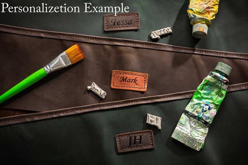 Personalized Leather Pencil Roll Pencil Pouch Brushes Roll Etsy