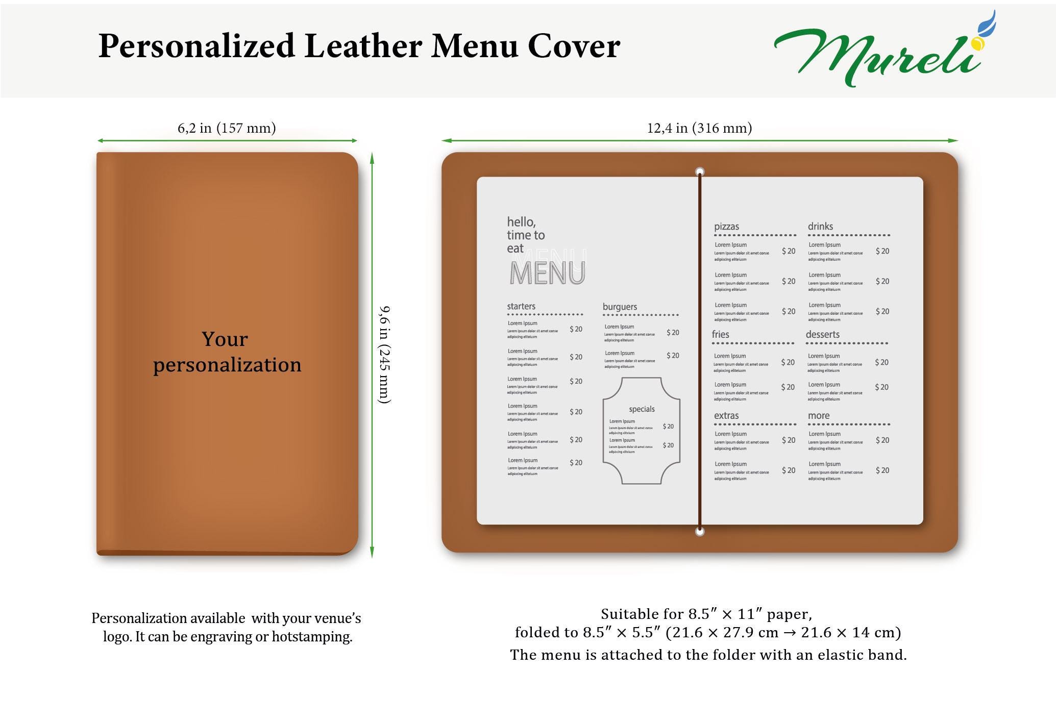 Luxury Leather Menu Cover | Personalized Logo | Handmade for ...